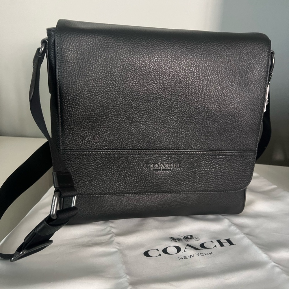 Coach Black Leather Men's Bag